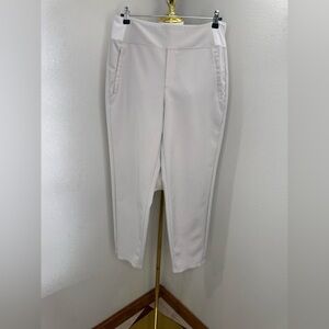 Athleta Ankle Pants Womens 10 Beige Pull On Stretch Work Travel Slim